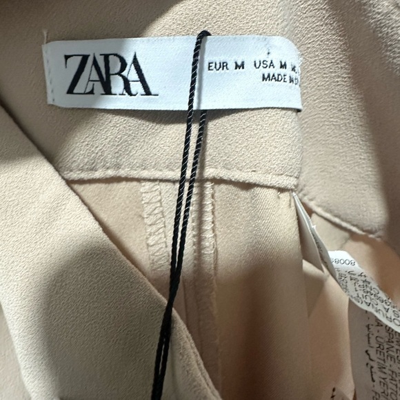 Zara Tan Wide-Leg Classic Culotte Women's Pants Size M NWT - Picture 5 of 5